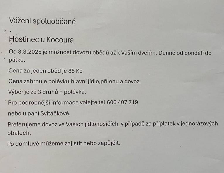 Dovoz obědů 