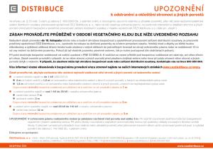 Upozornění k odstranění stromoví 